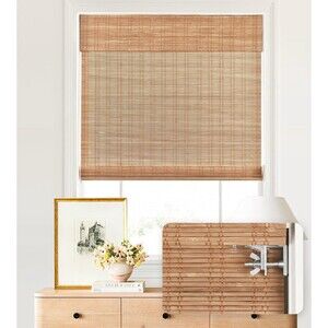 LazBlinds No Tools No Drill Cordless Bamboo Shades Light Filtering 26"x 48"